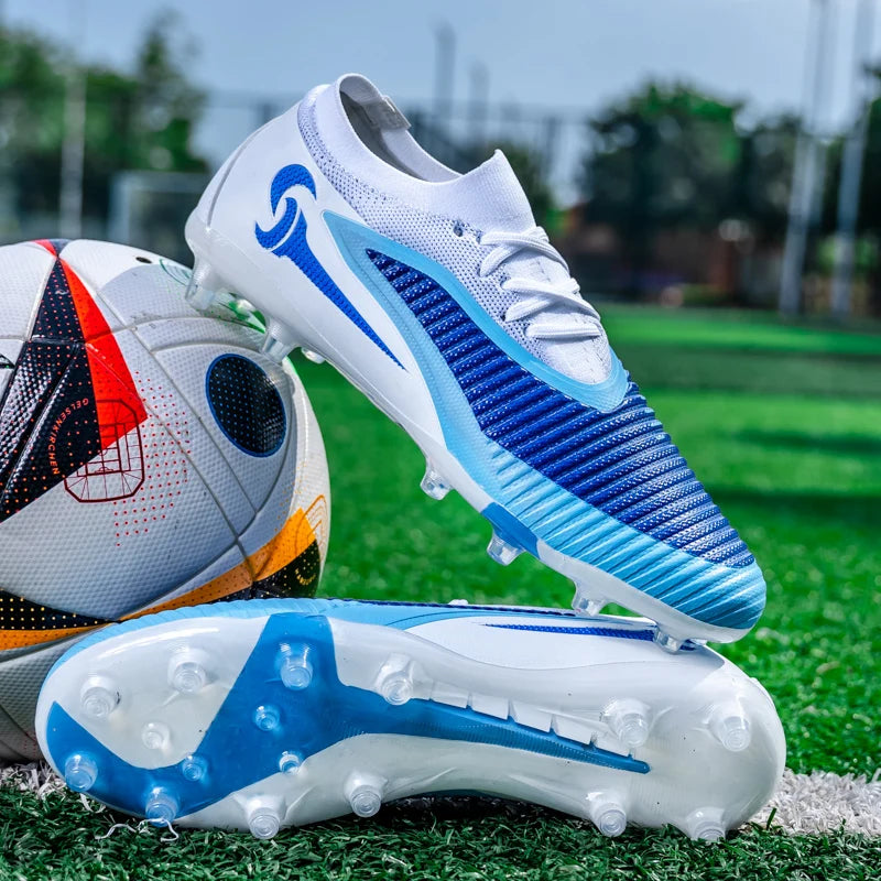 Nouvelles chaussures de football pour hommes, ultralégères, pour l'entraînement en extérieur, livraison directe, chaussures de foot à crampons longs FG antidérapantes