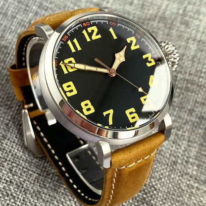 Tandorio 47mm NH35 Diver Men's Automatic Watch CUSN8 Solid Bronze or 316L Steel Case 10ATM Sapphire Crystal Black Dial