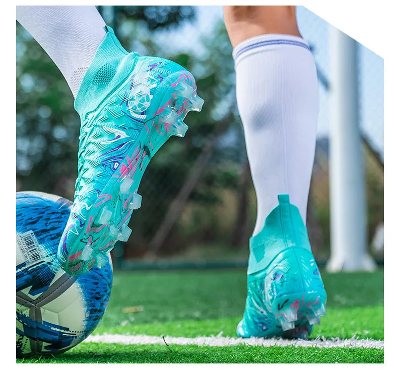 1 paire de chaussures de football pour adultes avec crampons TF, pour les étudiants, durables, antidérapantes, pour l'entraînement sur gazon et les matchs de football