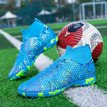 Nouvelles chaussures de football pour hommes, crampons pour terrain extérieur, baskets montantes très vendues pour intérieur, chaussures de football de haute qualité, chaussures de futsal antidérapantes