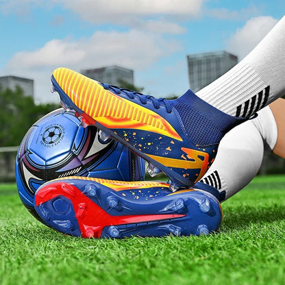 Chaussures de football pour hommes, chaussures de sport, chaussures de futsal à tige haute, chaussures de football de haute qualité pour l'intérieur, antidérapantes, pour l'entraînement en extérieur, crampons ultra-lég