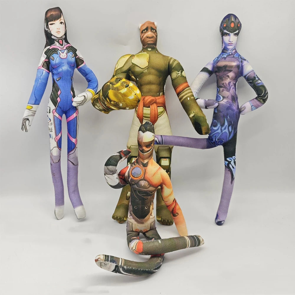 26cm Anime- och spelfigur med flexibel kroppstråd i olika poser, Overwatch D.Va / Doomfist / Genji / Widowmaker, plyschleksaksfigur / plyschdocka