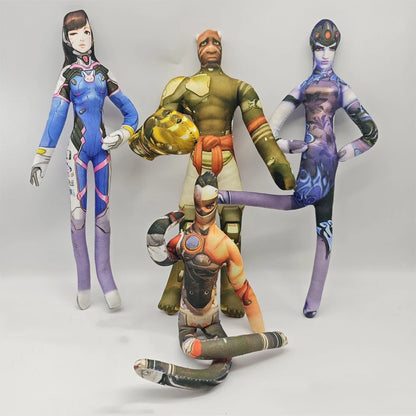 26cm Anime- och spelfigur med flexibel kroppstråd i olika poser, Overwatch D.Va / Doomfist / Genji / Widowmaker, plyschleksaksfigur / plyschdocka