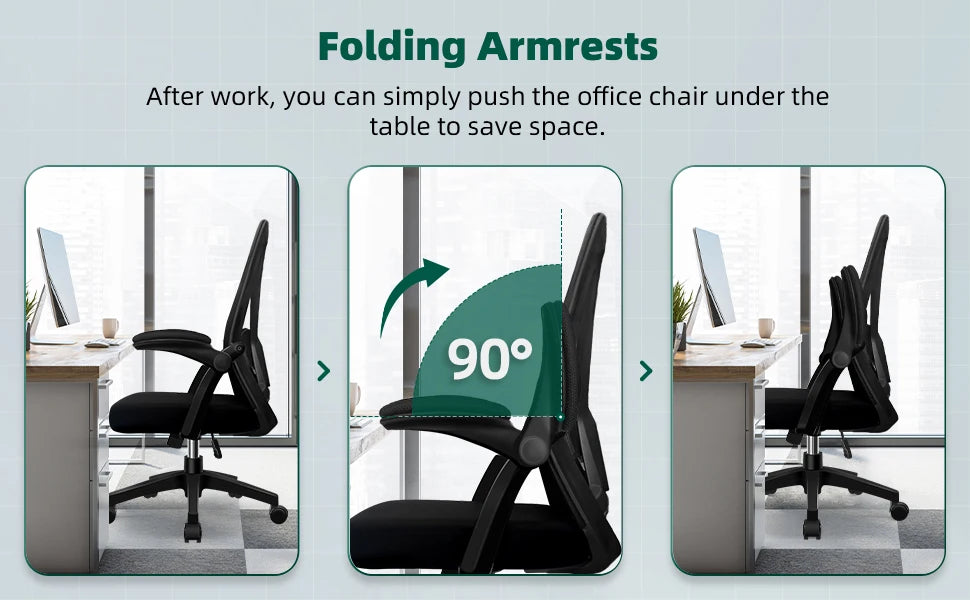 Daccormax Ergonomic Office Chair, Adjustable Lumbar Support, Swivel Heavy-Duty Rolling, Padded Armrests, Multi-Tilt for Relax.