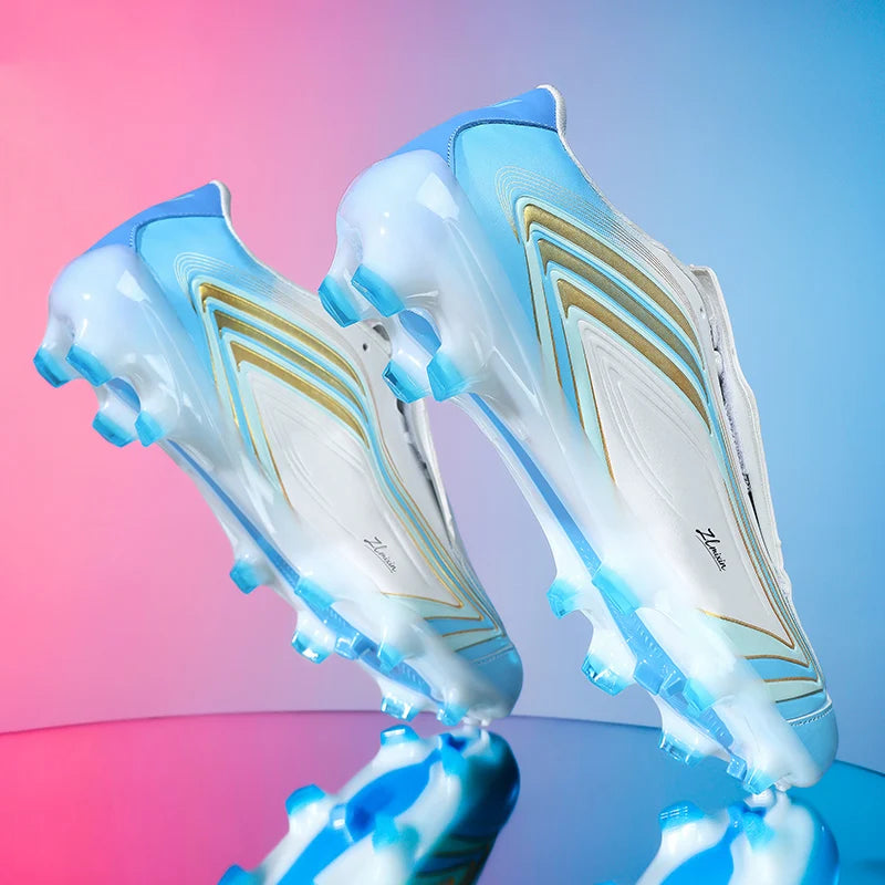 Chaussures de football à crampons longs FG pour hommes, modèle bas, antidérapantes, ultra-légères, pour entraînement et matchs sur gazon naturel en extérieur