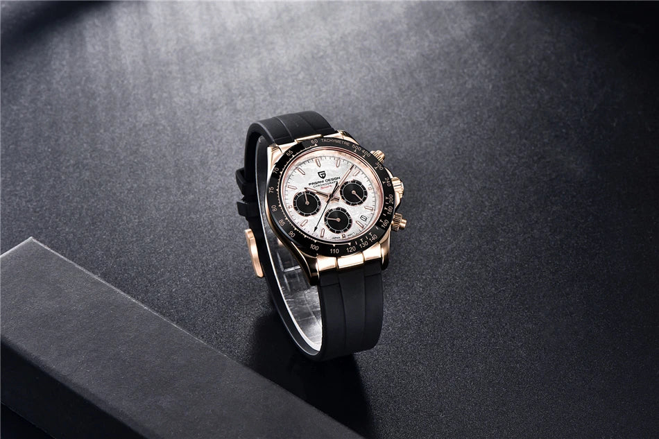 PAGANI DESIGN V2 40MM Quadrante meteorite Orologio da uomo al quarzo Cronografo retro in zaffiro Orologio impermeabile da uomo Reloj0 hombr