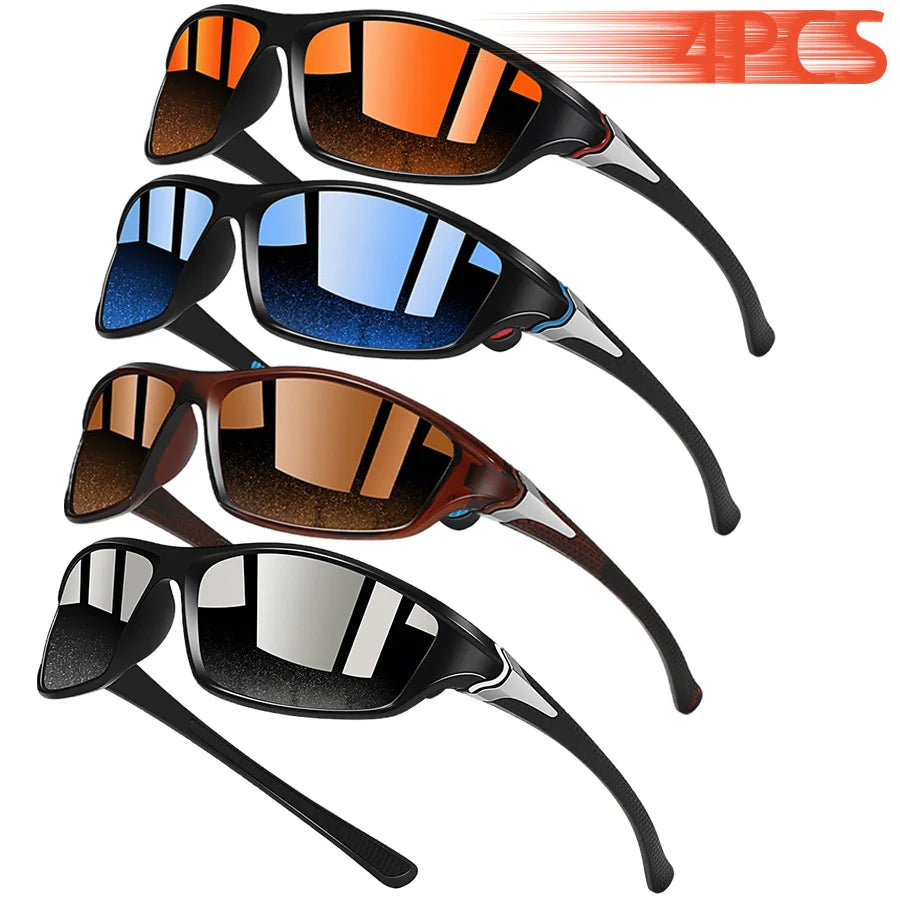 4PCS Fashion Classic Vintage Sports Sunglasses Protection Cycling Fishing Running Mountaineering Driving Sun Glasses
