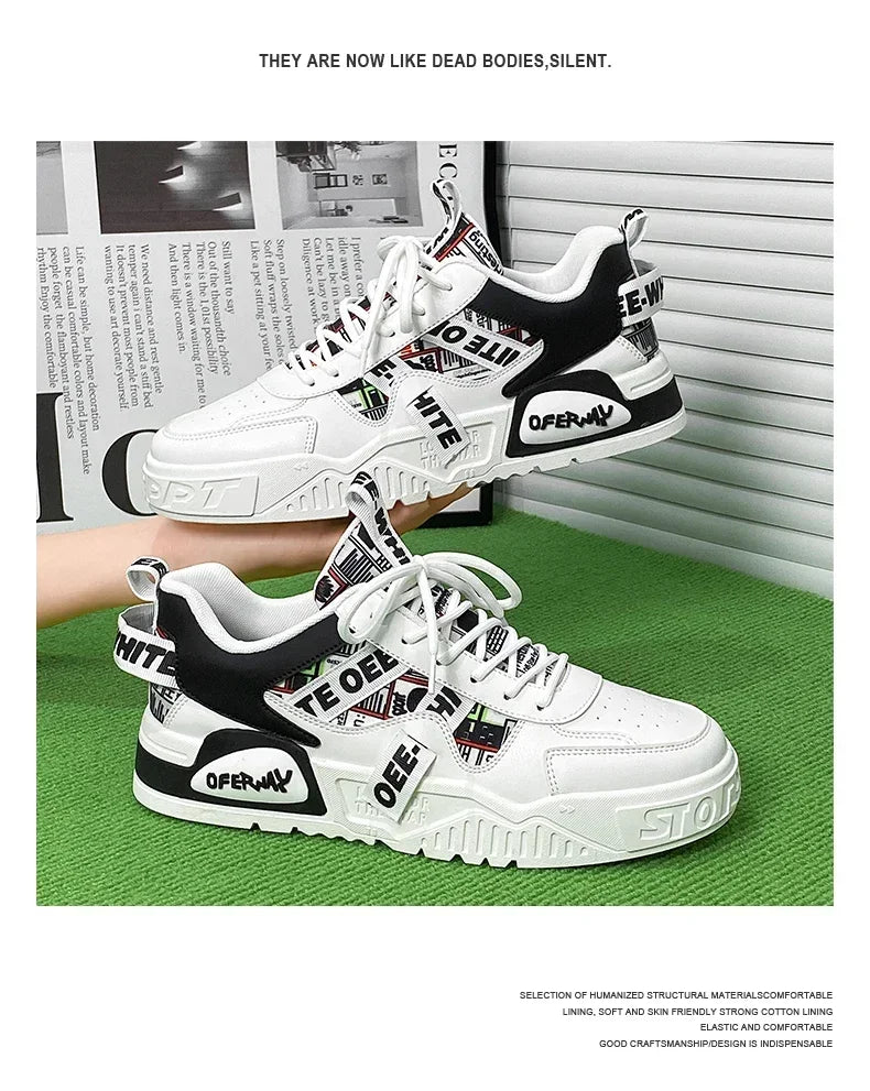 Skateboard Herresko Sommersneakers Læder Casual Mode Udendørs Løb Sport Vandreture Tennis Platform Designer Luksus