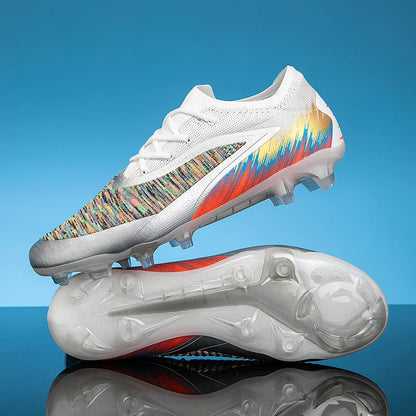 New Men Football Boots Shoes FG Soccer Shoes Non-Slip Cleats Ultralight Soccer Match Long Spikes Outdoor Training Drop Shipping