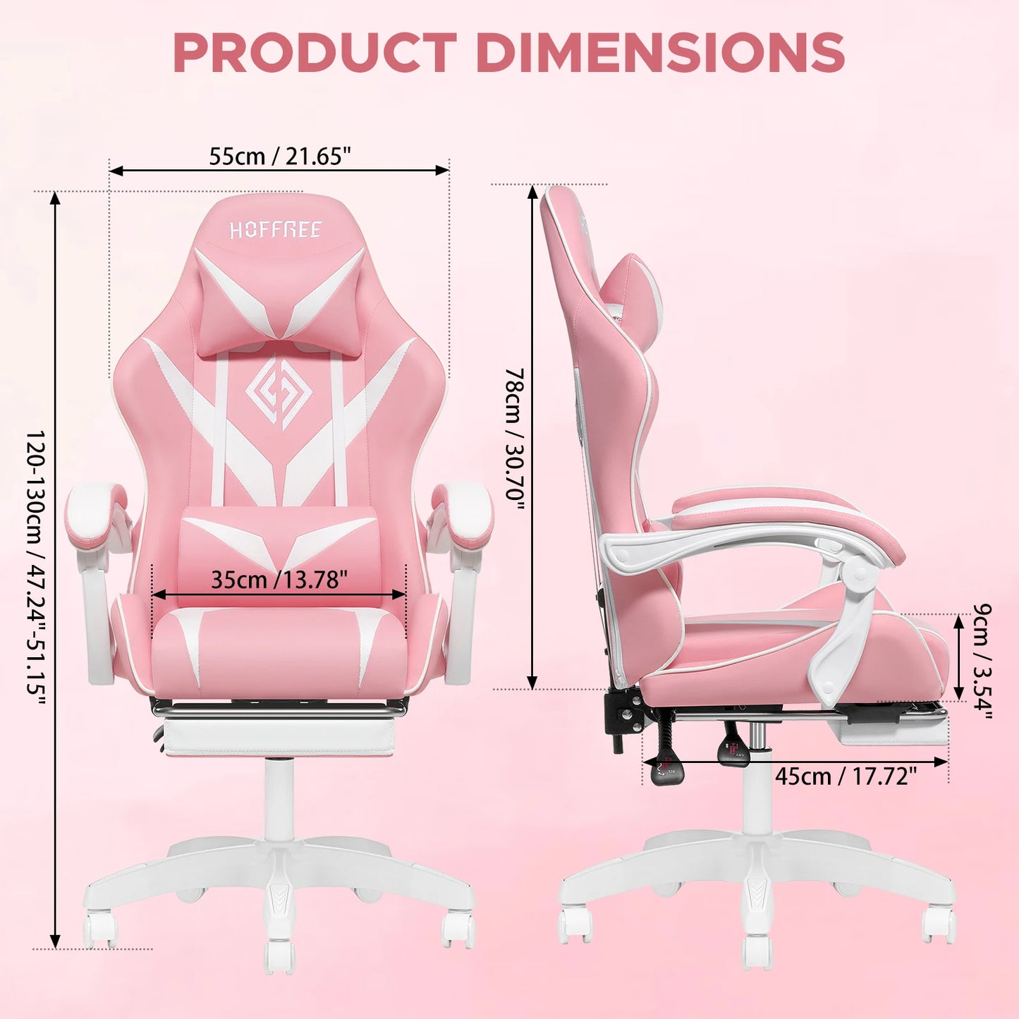 Gaming Chair with Massage Ergonomic Computer Chair Footrest and Lumbar Support Reclining PC Game Chair Adjust Armrest Headrest