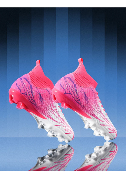 Chaussures de football à crampons FG pour terrain ferme, coupe basse, à lacets, pour hommes, professionnelles, antidérapantes, résistantes à l'usure, pour entraînement sur herbe naturelle