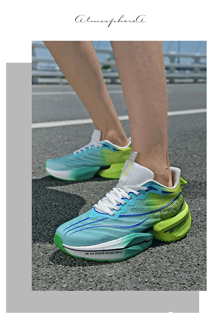 Herren-Sneaker mit Carbon-Platte, Outdoor-Sportschuhe mit weicher Sohle und Mesh-Obermaterial, Laufschuhe, leichte, rutschfeste Freizeitschuhe für Paare, Tennisschuhe