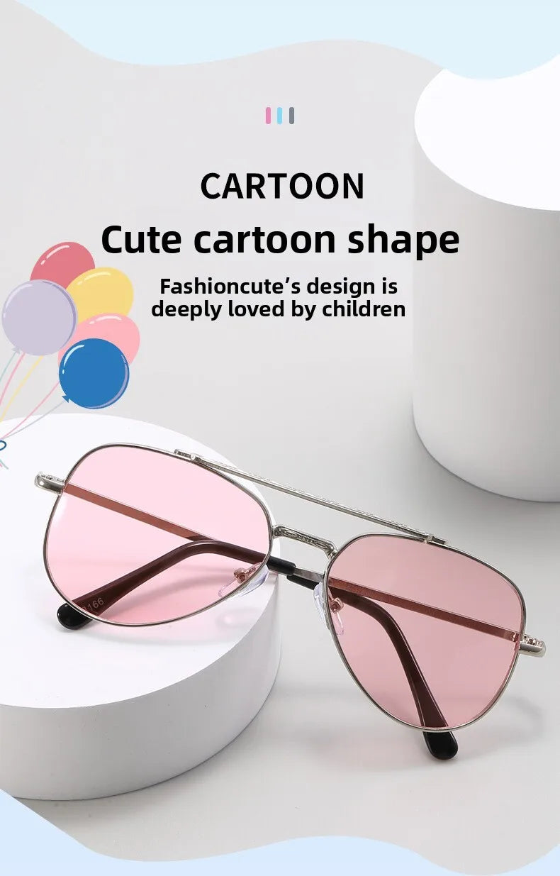 2025 UV400 Metal Children's Sunglasses for Boys and Girls, Toad Glasses for Children Sunglasses Boys And Girls Baby Aviator