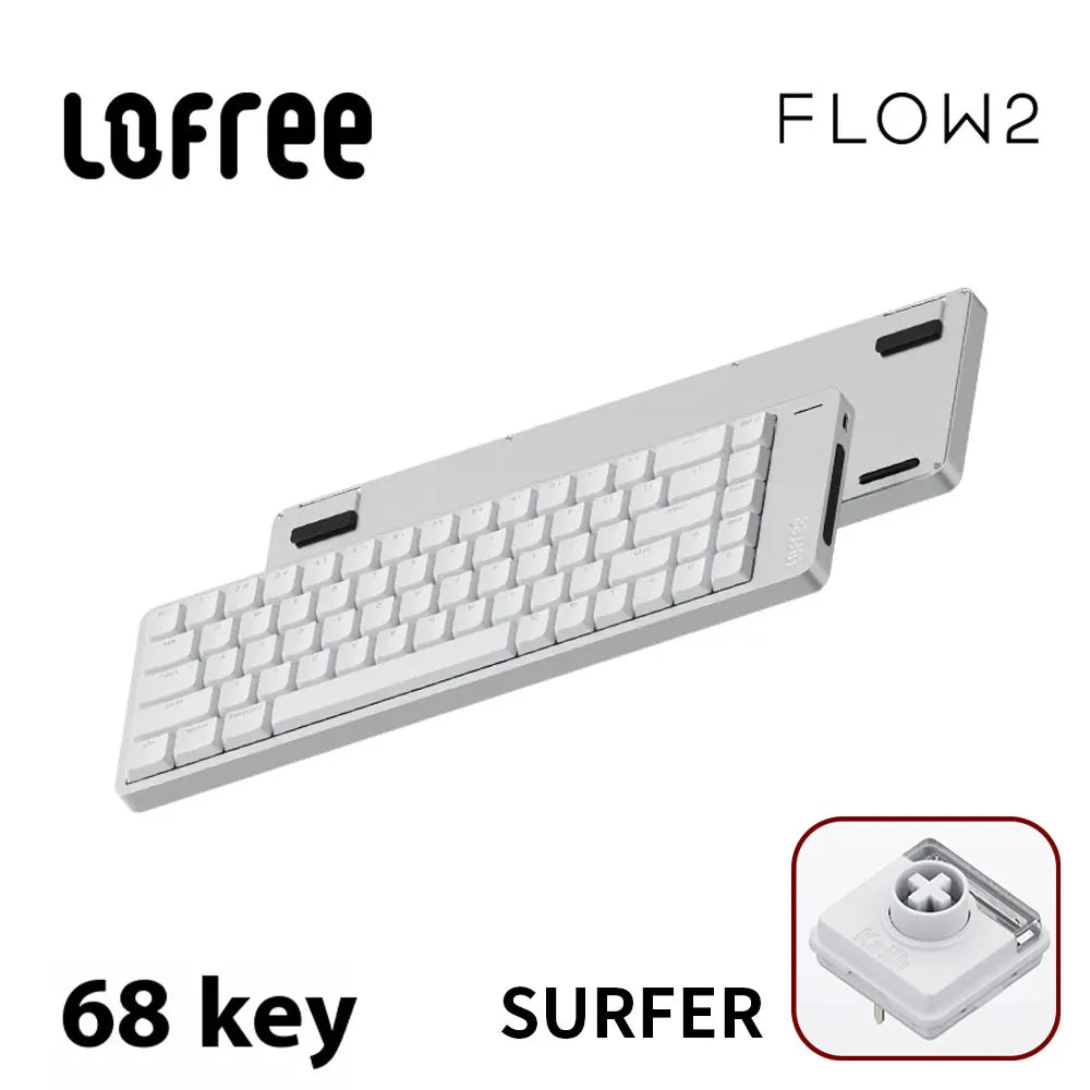 Tastiera meccanica Lofree FLOW2 Business Office, wireless Bluetooth e cablata, silenziosa con suono delicato, compatibile, mute, blocco in alluminio