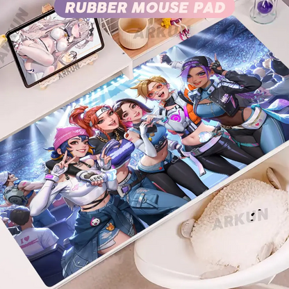 Moderna velika FPS 900x400 anime gaming djevojka Overwatch podloga za prijenosno računalo i ured, mekana gumena podloga za stol, XXL gaming podloga za miš