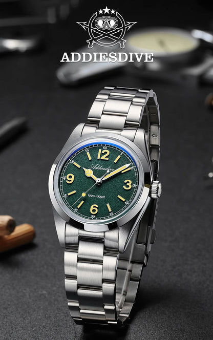 ADDIESDIVE 36mm Orologio da uomo in offerta AD2518, vetro bombato, acciaio inox 316L, impermeabile 100m, al quarzo