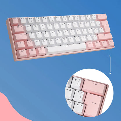 UYIQ YQ62 62 Keys Russian Mechanical Keyboard 60% Mini Portable Color Backlit Wired Gaming Keyboard for Travel Office PC Desktop