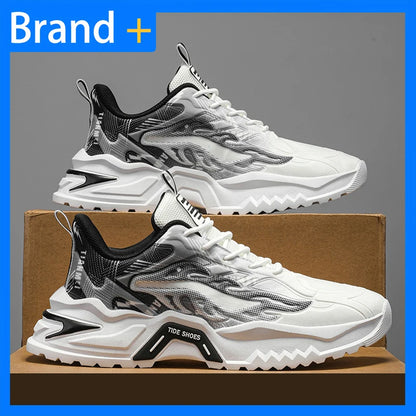 Zapatillas deportivas de hombre con cordones, versátiles, antideslizantes, de suela gruesa, cómodas e informales, para uso diario de adolescentes y running masculino
