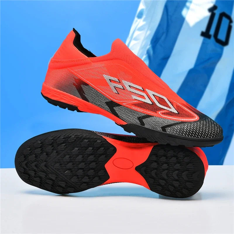 Nouvelles chaussures de football pour hommes, chaussures de sport d'extérieur, chaussures de soccer ultralégères, chaussures de futsal antidérapantes, de haute qualité, à cheville haute, respirantes, pour match