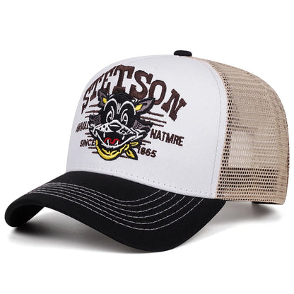 2025 Cartoon New Baseball Hat STETSON Cartoon Cat Truck Hat Street Hip Hop Hat Daily Leisure Sports Sunshade Breathable Mesh Hat