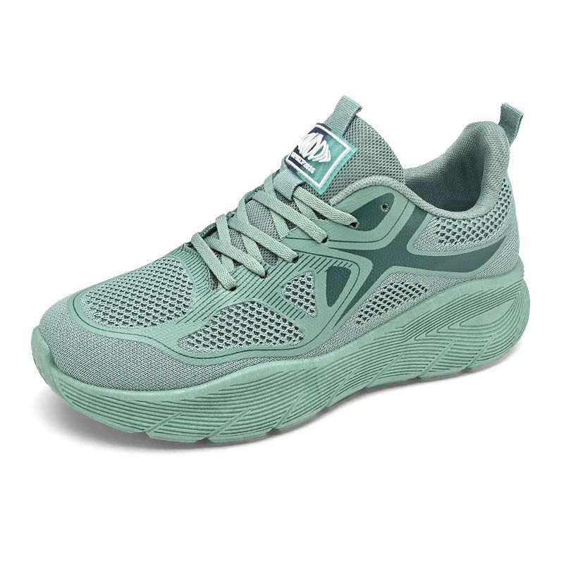 Fashion Platform Men's Running Shoes Trendy Casual Knit Breathable Orange Sneakers Men Outdoor Sports Non-Slip Jogging Shoes Men