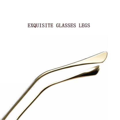 New 2024 Square Sunglasses Women Trendy Vintage Designer Rimless Sunglasses For Men Vacation Fashion Glasses Lentes De Sol Mujer