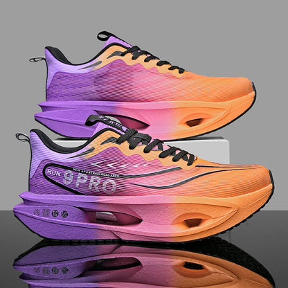 Herren-Sneaker mit Carbon-Platte, Outdoor-Sportschuhe mit weicher Sohle und Mesh-Obermaterial, Laufschuhe, leichte, rutschfeste Freizeitschuhe für Paare, Tennisschuhe