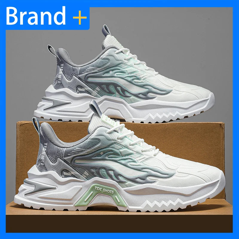 Zapatillas deportivas de hombre con cordones, versátiles, antideslizantes, de suela gruesa, cómodas e informales, para uso diario de adolescentes y running masculino