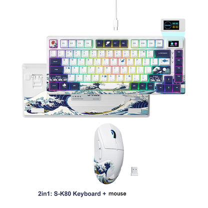 Womier S-K80 Keyboard Liquid 75% Hot Swap Keyboard with Color OLED Display Mechanical Gaming Keyboard Gasket Mount RGB for Windows