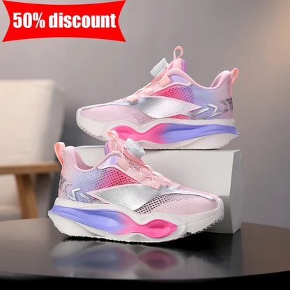 Zapatillas infantiles de moda con suela gruesa y suave, amortiguación elástica, calzado casual cómodo tipo tenis, nuevas zapatillas ligeras de malla para jogging