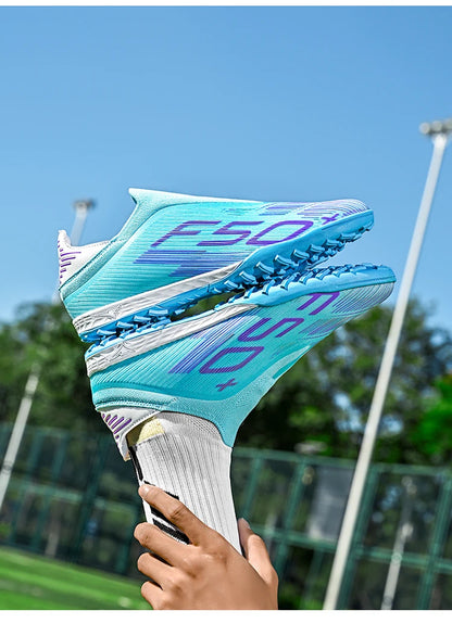 Nouvelles chaussures de football pour hommes, baskets antidérapantes, chaussures d'entraînement, bottes de football très vendues, crampons légers de haute qualité pour matchs sur gazon, mi-hautes pour l'extérieur