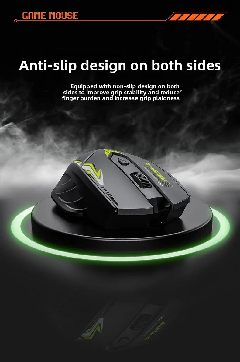 Безжична геймърска мишка 2.4G USB, тиха мишка с двоен режим Bluetooth, презареждаема 1600DPI мишка, тиха компютърна мишка за PC и лаптоп