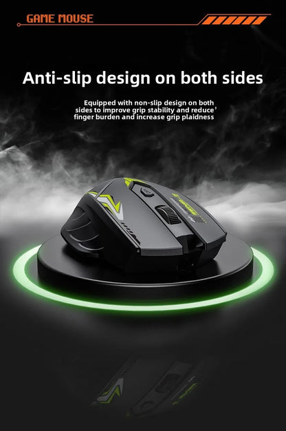 Безжична геймърска мишка 2.4G USB, тиха мишка с двоен режим Bluetooth, презареждаема 1600DPI мишка, тиха компютърна мишка за PC и лаптоп