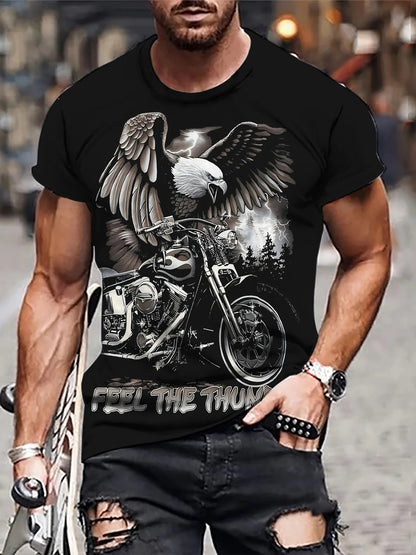 T-shirts Gráficas Fashion Eagle de Luxo — T-shirt de Verão para Homem, Tops Casuais de Manga Curta com Impressão 3D, Roupa Masculina
