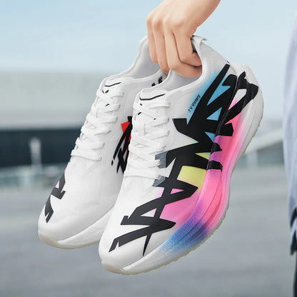 Ténis de corrida para homem, em malha para atividades ao ar livre, sapatos de luxo, sapatilhas para casal, ténis todo-o-terreno, com amortecimento, respiráveis, ténis de treino, de corrida, antiderrapantes, na moda