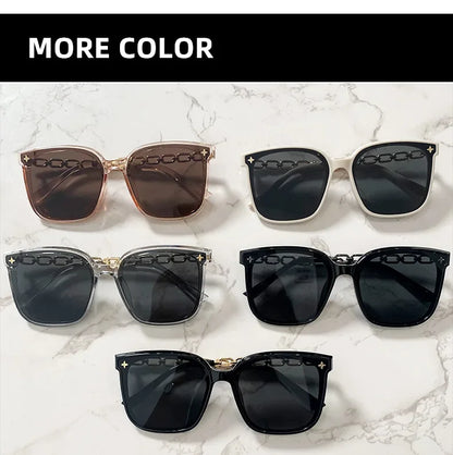 Square Sunglasses for Woman 2023 Vintage Big Frame Black Mirror Sun Glasses Shading Polarizer Sexy Female Travel Eyewear Uv400