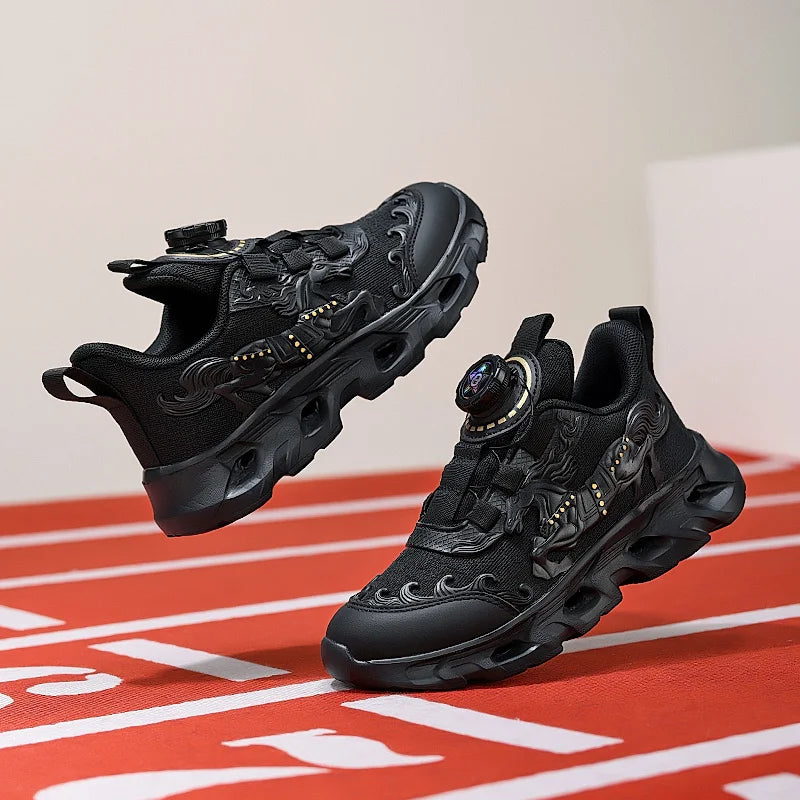 Zapatillas deportivas infantiles de malla a la moda, para estudiantes, con amortiguación, transpirables, antideslizantes y perfectas para entrenamiento y running diario en el campus