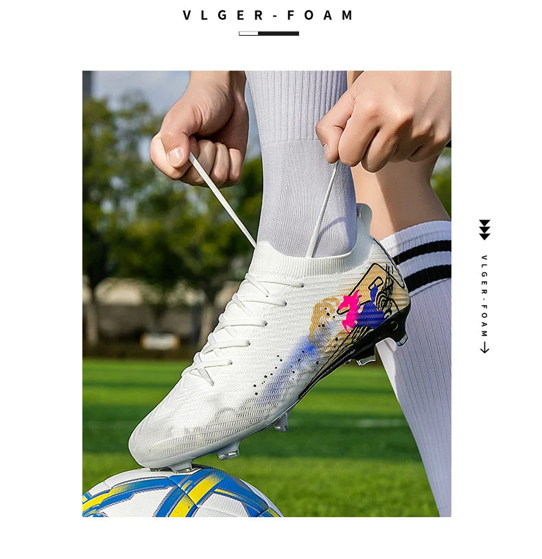 Novas Chuteiras de Futebol para Homem, Chuteiras de Futebol FG Antiderrapantes para Treino, Chuteiras de Futebol com Pitões Longos para Jogo, Ultraleves, Exterior, Dropshipping