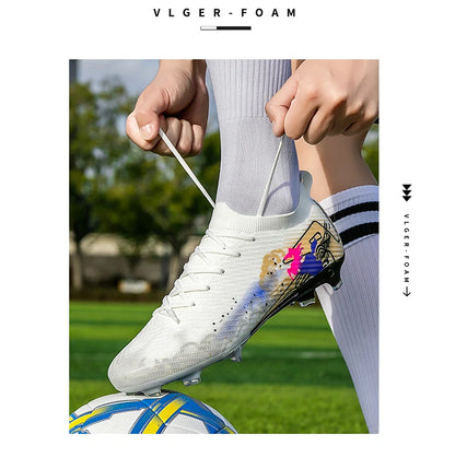 Novas Chuteiras de Futebol para Homem, Chuteiras de Futebol FG Antiderrapantes para Treino, Chuteiras de Futebol com Pitões Longos para Jogo, Ultraleves, Exterior, Dropshipping