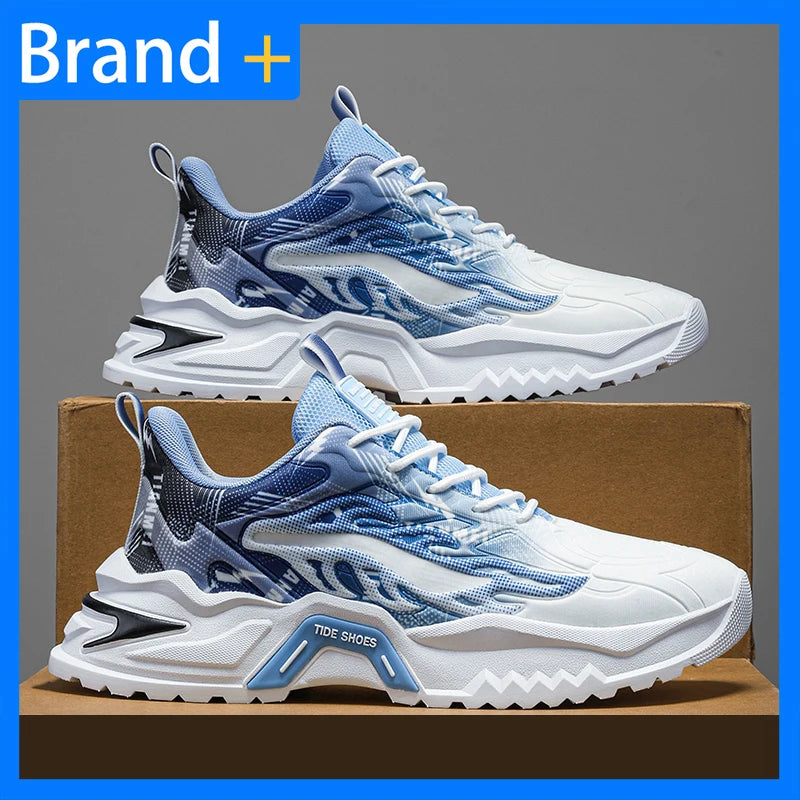 Zapatillas deportivas de hombre con cordones, versátiles, antideslizantes, de suela gruesa, cómodas e informales, para uso diario de adolescentes y running masculino