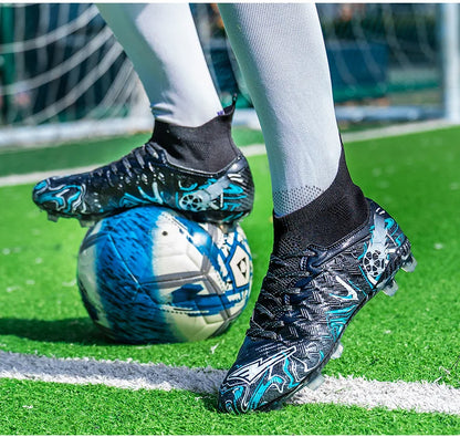 1 paire de chaussures de football pour adultes avec crampons TF, pour les étudiants, durables, antidérapantes, pour l'entraînement sur gazon et les matchs de football