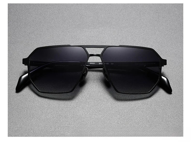 Pure Titanium Sunglasses Men Vintage Square Polarized Sun Glasses for men Women 2026 New Retro driving Mirrored UV400 Shades