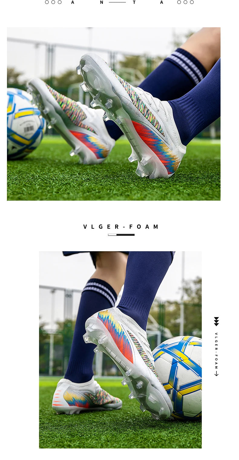 New Men Soccer Shoes Cleats Women Professional Football Boots Training Outdoor Durable Firm Ground Lightweight Adult Rugby