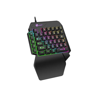 Mechanical one-handed light game wired keyboard, radium engraving characters, engineering hand support