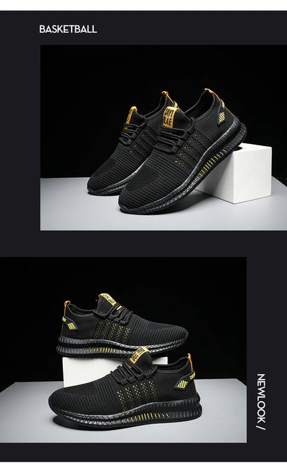 Zapatillas de moda ligeras para hombre, calzado casual transpirable con cordones, zapatos de caminar para hombre, calzado casual de verano