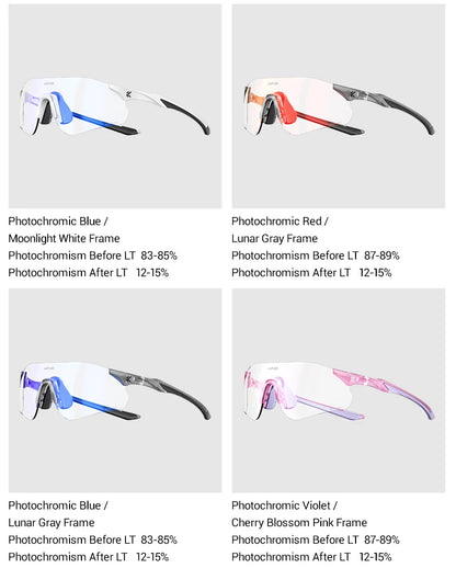 Kapvoe Neue Outdoor-Lauf- und Fahrradbrille, photochrome Sonnenbrille für Damen und Herren, Sportbrille für Marathon und Radfahren, UV400-Schutzbrille