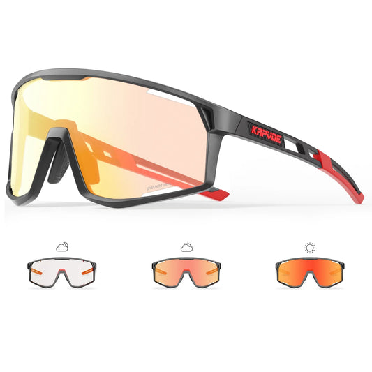 KAPVOE Men Women Road Bike UV400 Goggles Mountain Sports Eyewear Outdoor Photochromic Cycling Sunglasses Bicycle Cycling Glasses