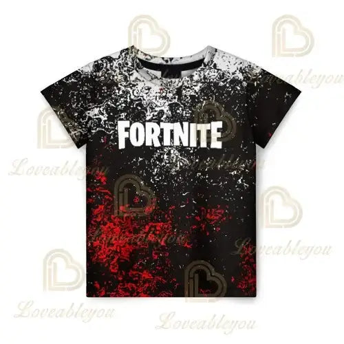 Camiseta infantil de verano Cartoon Fortnite con estampado 3D, para niños y niñas, streetwear para adultos y niños, camiseta divertida de cuello redondo