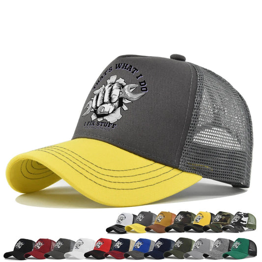 New Fashion Spring Summer Printed Mesh Breathable Baseball Cap Gorras Personality LOGO for Men WomenCouples Visor Hat Casquette