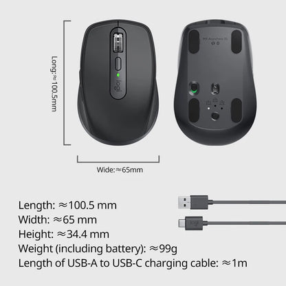 Logitech MX Anywhere 3S Mouse seamlessly switches across 3 devices! A portable office tool compatible with multiple systems